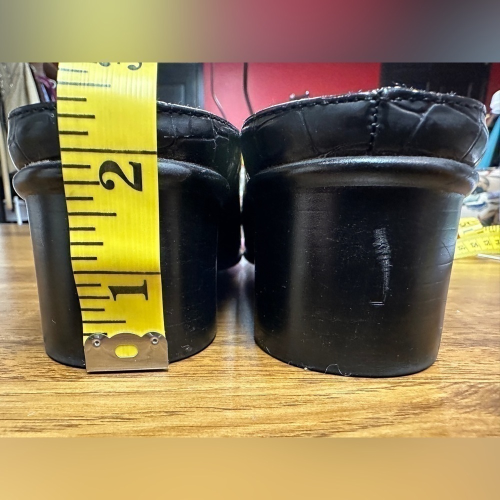 Aerosoles Mules Clogs Black Croc Embossed Patent Leather Women’s Size 7.5 - Picture 4 of 10